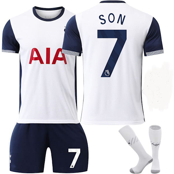 2425 Tottenham Hotspur Hjemmeskjorte Kortsærmet Fotballskjorte - Sett - Nr. 7 Son Heung-min 17 Romero Nr. 7 + Sokker M(170-175cm)