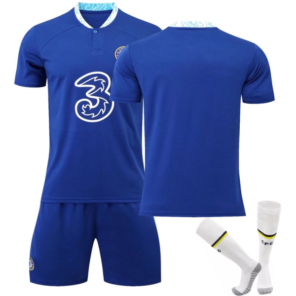 Chelsea Hjemmedrakt 22-23 Nr. 10 Pulisic Jersey 9 Lukaku 19 Mount Werner Fotballdrakt No number socks #22