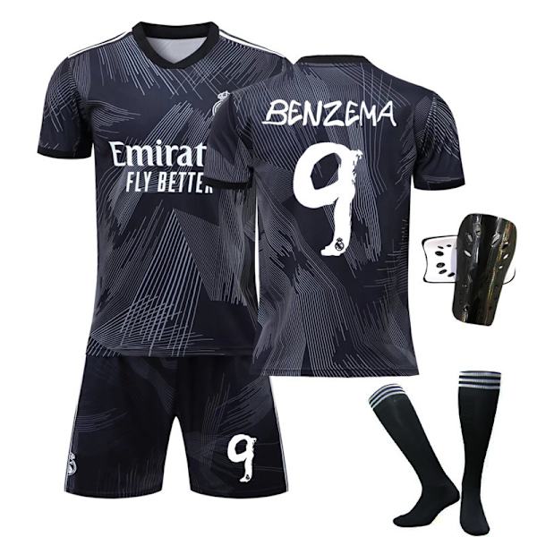 22-23 Real Madrid 120-års jubilæums Y3 fælles trøjesæt nr. 9 Benzema nr. 20 Vinicius fodboldtrøje thailandsk udgave No. 9: Socks + Protective Gear Size 22 120-130cm