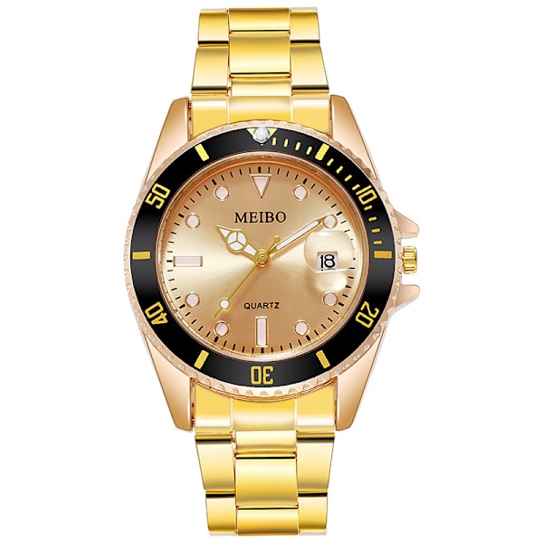 Mode Herreure Analog Kvartsur Luminous Ur Rustfrit Stål Rem Guld
