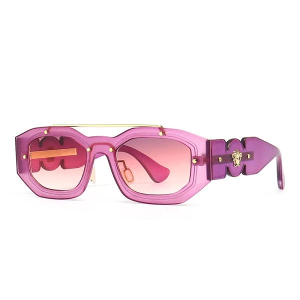 Merke-logo Solbriller Unisex Trendy Kvadratiske Solbriller Designer Solbriller C2 PURPLE/PINK 9284-1