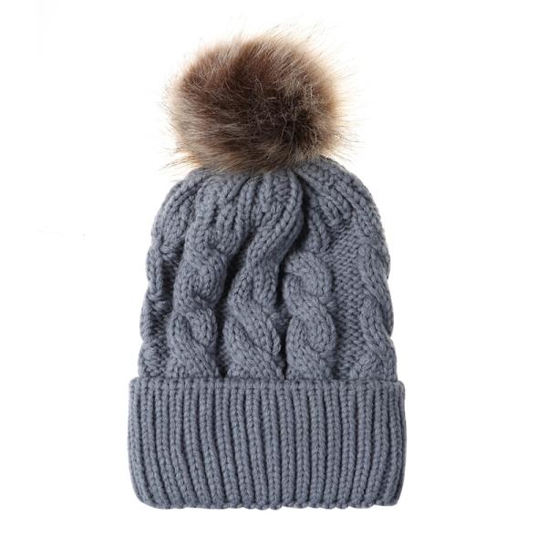 Trendikäs päähine Naisten hattu Talvihattu-Neulehattu Harmaa lapsi Gray child 24*14cm