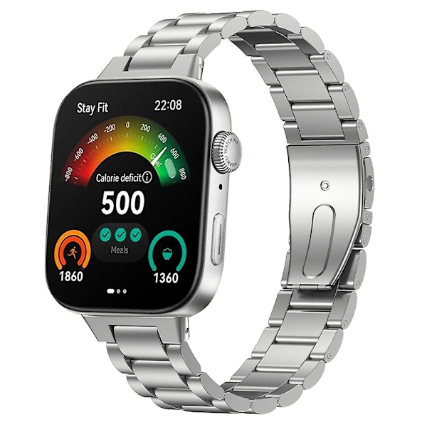Ruostumattomasta teräksestä valmistettu ranneke Huawei Watch Fit 3 -kelloon - Vaihtoranneke, hopea Silver Huawei Watch Fit 3