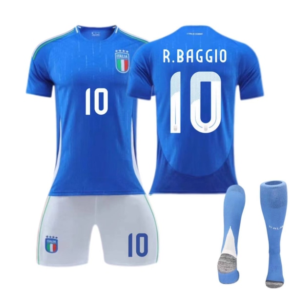Europeiska cupen - Italiens hemmatröja nr 14 Chiesa nr 18 Barella barn vuxen set fotboll Size 10 socks XXL