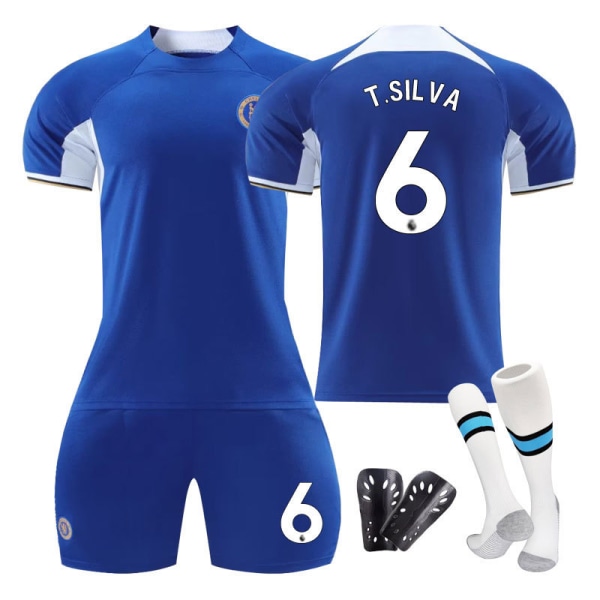 23-24 Chelsea hemmatröja barn student träning vuxen kostym tröja sport laguniform gruppköp herr- och damfotbollströja Chelsea's No. 22 home star M