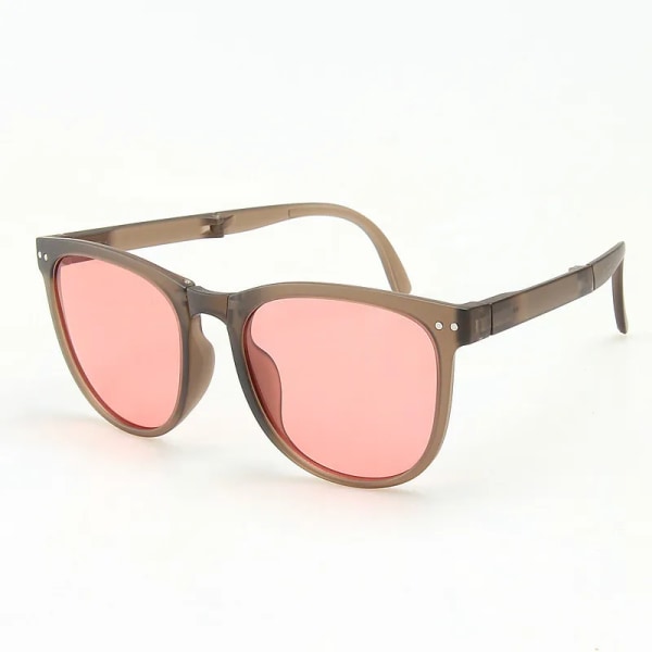 2024 Retro Vikbara Solglasögon Med Väska Mode Utomhuskörning Fiske Vikbara solglasögon för kvinnor och män PC-C5 Fashion Folding Sunglasses