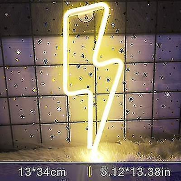 Neon skylt blixt LED neon vägg nattljus batteri Lightning1-Warm