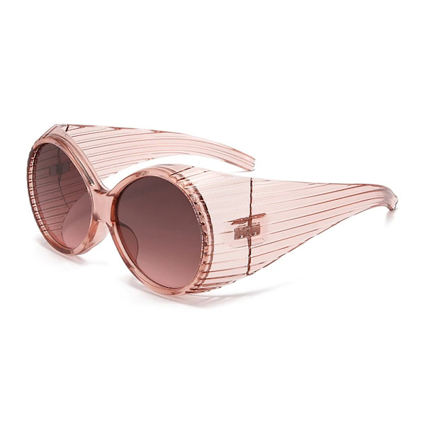 Twooo T1021 Tukkumyynti Värikkäät Ylisuuret Lasit Pyöreät Kehykset Trendikkäät Aurinkolasit 2024 C6 Tea / Tea designer fasionable sunglasses