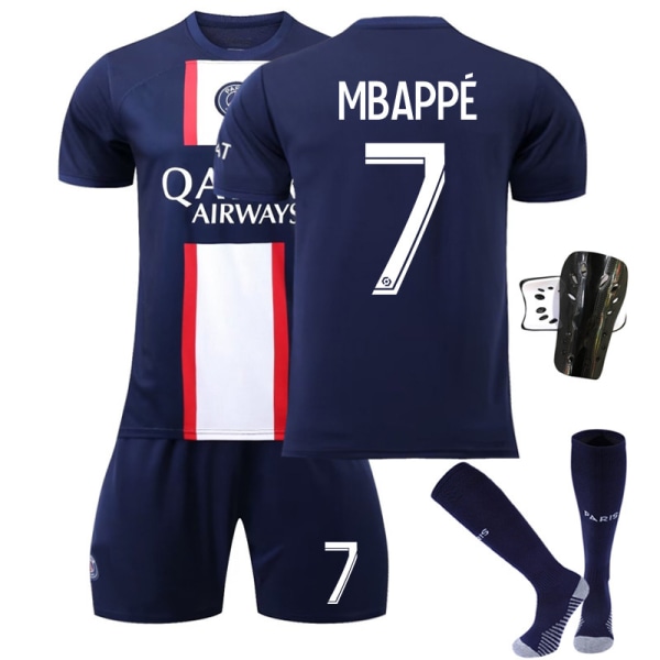 22-23 Pariisin kotipaita nro 30 nro 7 Mbappe nro 10 Neymar jalkapalloasu miesten puku No size socks + protective gear #26