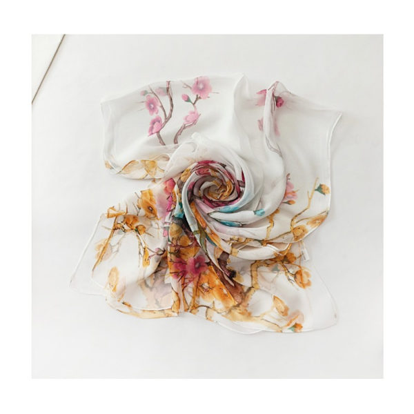 Kvindernes Lange Tørklæder Bløde Silke Sjal Damer Sjal Chiffon Sjal Tynd Åndbar Sjal White