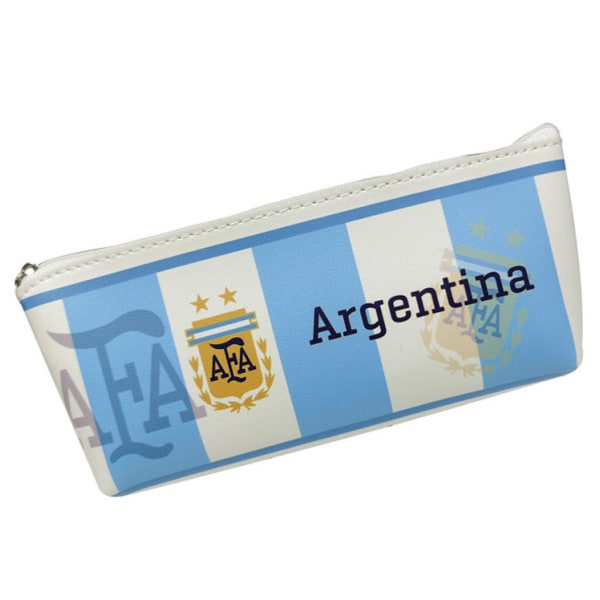 Pencil Bag-Argentina Soccer World Cup 2022 Pu Soccer National Te
