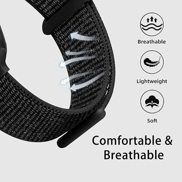 Urheilullinen nylonlenkkiranneke yhteensopiva Apple Watch -rannekkeen 44/45/46/49 mm kanssa, naisille ja miehille, IWatch-sarjoille SE 9/8/7/6/5 (FQ) Black