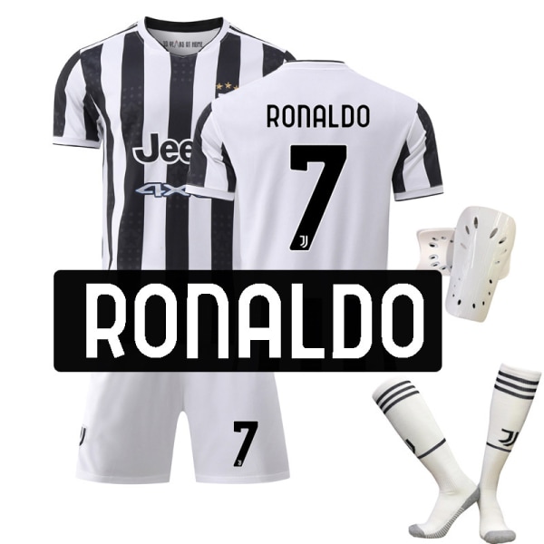 21-22 Juventus nya hemmatröja set nr 7 Vlahovic tröja nr 10 Dybala tröja med strumpor Juventus No. 7 with socks + gear 2XL#