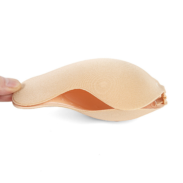 Rintaliivit ilman olkaimia, silikoninen push-up, selästä avoin, itsestään kiinnittyvä, näkymätön, pitsi, ihonvärinen Skin colour C