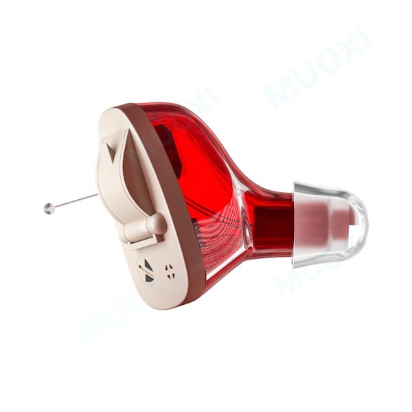 CIC Hearing Aid, Invisible Amplifier for Seniors, Red