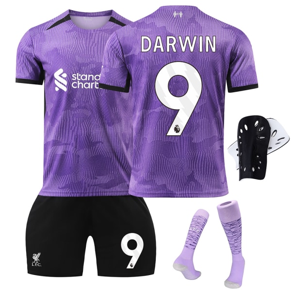 Liverpool 23-24 Andre bortetrøye nr. 11 Salah 9 Nunez 66 Arnold fotballklær for barn No. 66 socks + protective gear 22 yards