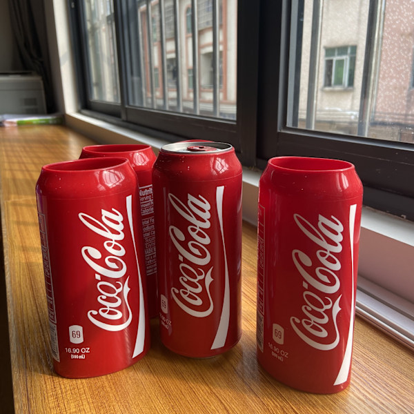 3 stk. Lykkebringende silikon Coca-Cola flaskedeksel Coca-Cola boks drikkebeskyttelse Coca-Cola koppdeksel, rød, 500 ml