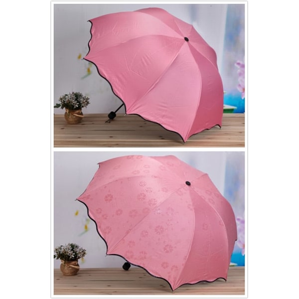 Parasol for kvinner, UV-beskyttelse for kvinner, lett parasol med UV-beskyttelse for sommerens solbeskyttelse Princess Pink