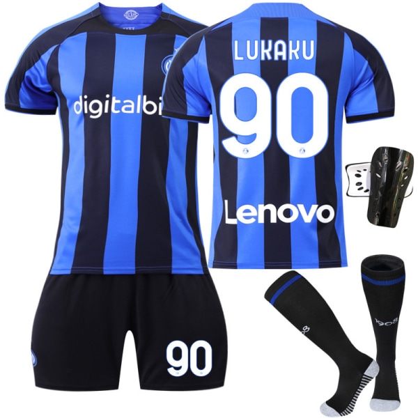 22-23 Inter Milan kotipaita No. 90 Lukaku No. 10 Lautaro No. 9 Dzeko jalkapalloasu aikuisille Inter Milan home stadium number 90 #16