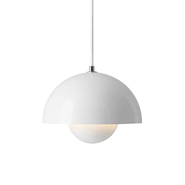 CraftThink LED-pendelbelysning, kuleformet innfelt taklampe, modernistisk metallhengelampe for stue, soverom, spisestue R We White 10 inches