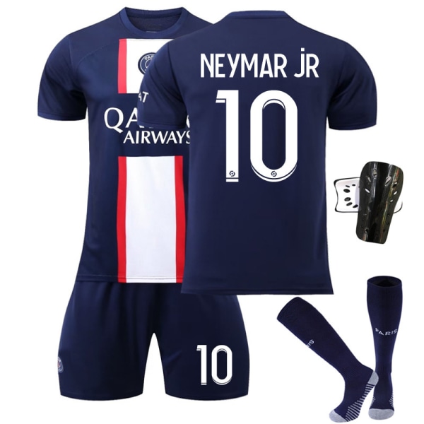 Paris hjemmedrakt 22-23 nr. 30 nr. 7 Mbappe nr. 10 Neymar fotballdraktsett menn No. 10 with socks + protective gear #20