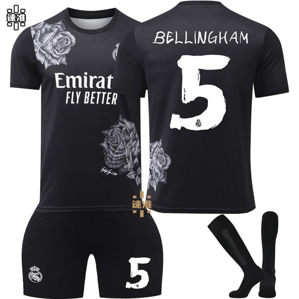 24-25 Real Madrid Y3 fælles fodbolduniform nr. 7 C Ronaldo Vinicius 5 Bellingham 10 Mbappe trøjesæt Modric No.10 without socks XS