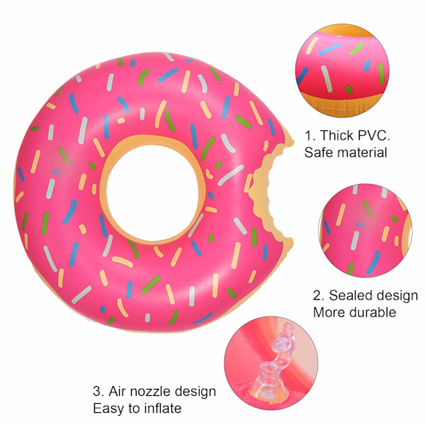 Simring Vuxen Simring Donut Uppblåsbar Simring 120 cm Stora Sommar Vattenleksaker Strandleksak