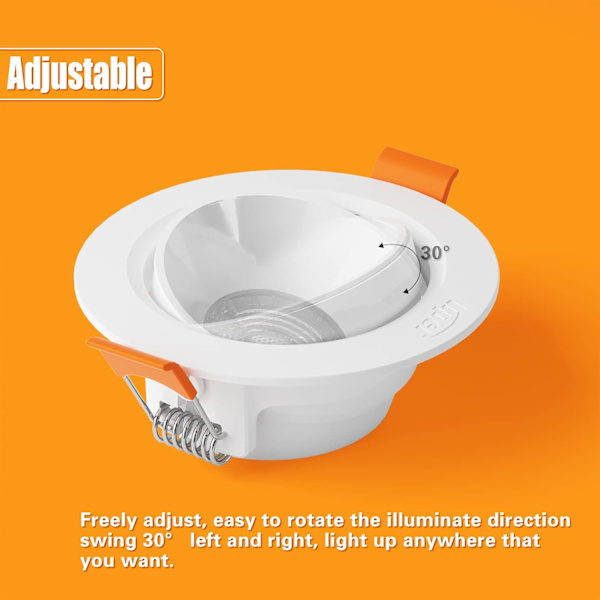 Sett med 4 ekstra flate innfelte LED-spotlights 7W Bad LED-innfelte spotlights Nøytral hvit 4000K 700LM