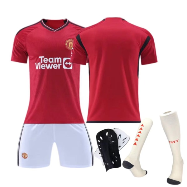 Manchester United hemmatröja nr 10 Rashford barnvuxen kostym fotbollsuniform No size socks + protective gear 22