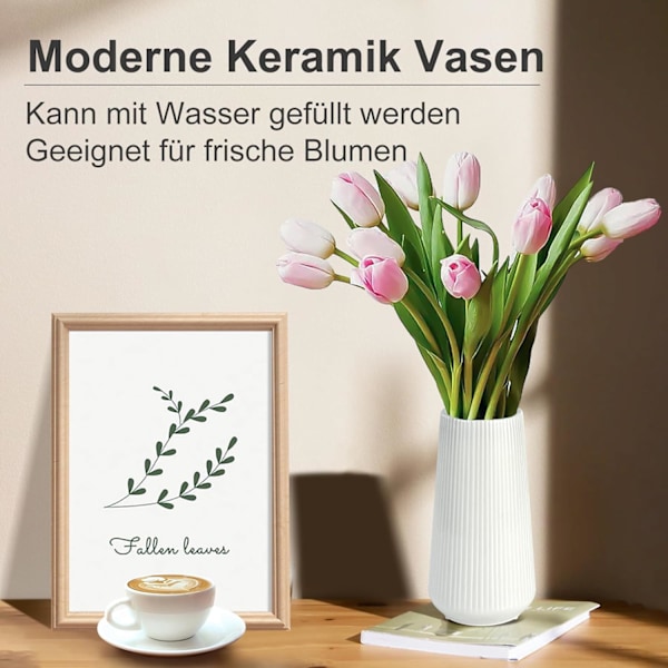 Keramisk Vas, Blomvas, Keramiska Vasar för Blommor, Dekorativa Vasar för Pampasgräsdekoration, Modern Liten Vas för Hemmet