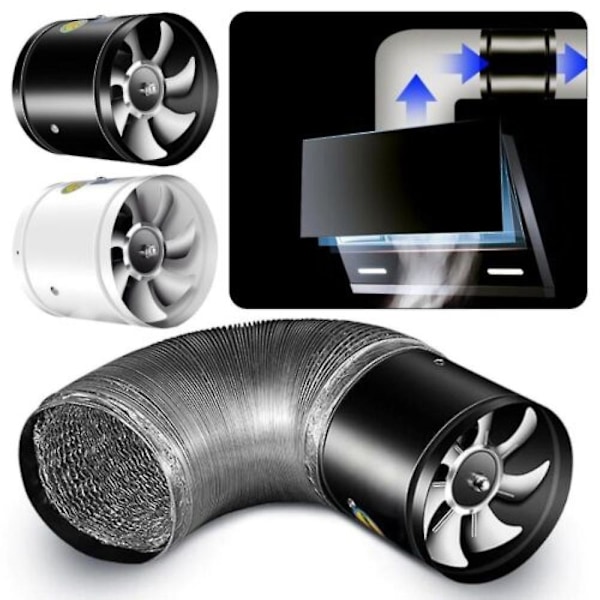 Super Sugestyrke Multifunktionel Kraftfuld Lydløs Udstødningsventilator, Badeværelsesventilator 100mm sort 100mm black 4 inches
