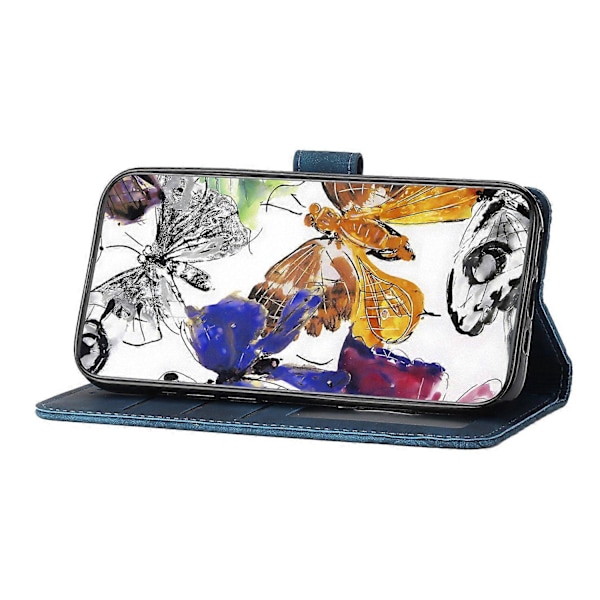 Skin-touch Butterfly Pattern PU Læderetui med Stativ og Pengepungfunktion til Motorola Moto G7 Power Multifarvet Multicolor Style F