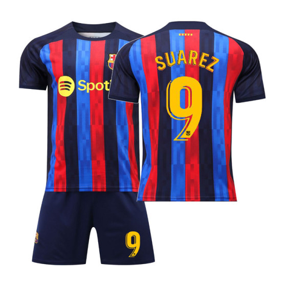 22-23 Barcelona trøje nr. 10 Messi nr. 21 De Jong kortærmet voksen børns sports fodbolduniform holduniform 22-23 Barcelona Home Yellow No. 9 20