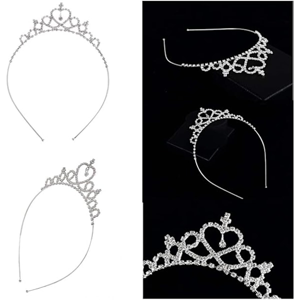 Pcs Rhinestone Princess Crown Hovedbånd Hår Sløjfer Hårbånd Piger Tiaras Fest Hovedbeklædning Bryllup Hår Tilbehør til Brud, Brudepige, Prinsesse