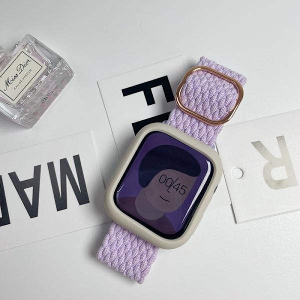 Flätat stretchigt solo loop kompatibelt med Apple Watch Band 4 st C C 42/44/45/49mm