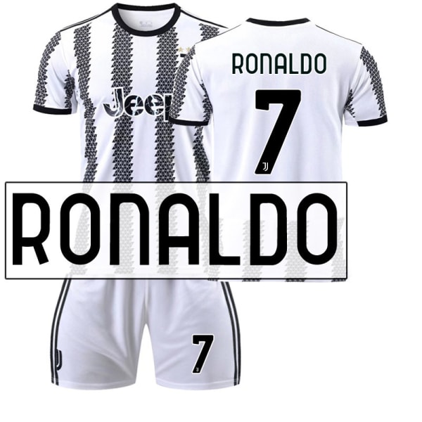 22-23 Ny version Juventus nr. 7 Hovey nr. 10 Pogba 22 Di Maria 10 Dybala fodboldtrøjesæt Juventus No.7 Cristiano Ronaldo #20