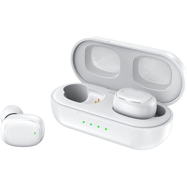 Trådløse ørepropper for små ører Bare 3g Lette Stereo Bass Bluetooth-ørepropper IPX6 Vanntett Hurtiglading Etui Bluetooth Hodetelefoner Kompa White