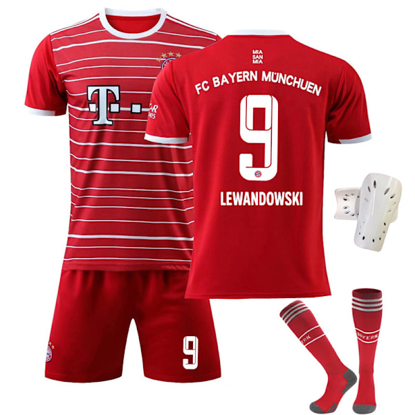 Uusi Bayernin kotipaita nro 9 Lewandowski nro 25 Müller peliasu nro 10 Sané miesten ja naisten urheiluvaatteet No. 9 w/ Socks + Gear Size 18 Height 100cm-110cm