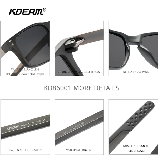 KDEAM Sommerstrand Polariserte Sportsbriller for Menn Kvinner Løping Sykling Fiske Golf Kjøring Skygger Solbriller Tr90 Ramme 4