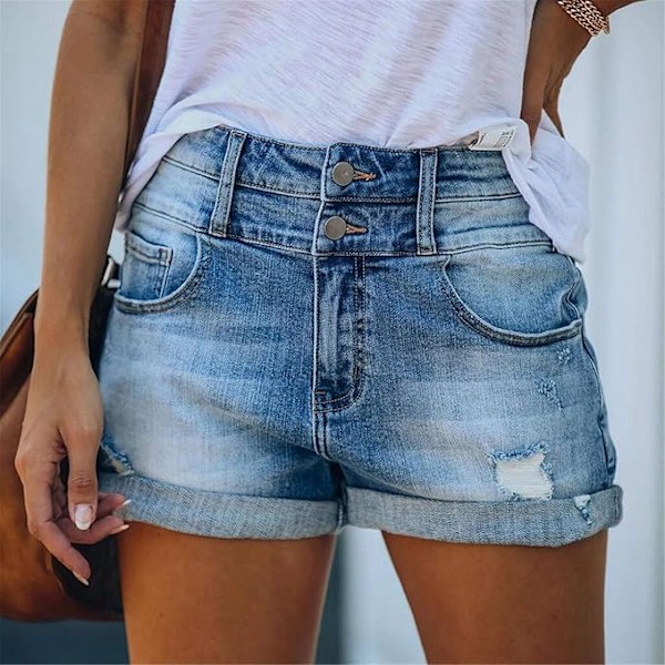 Jeans for Kvinner Bell Bottom - Dame Denim Shorts Vask - Elastisk Mote Uregelmessig Løse Kvinners Jeans - Jean Flat Boots S