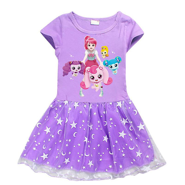 Piger Sommerkjole HEART'S PING Prinsessekjole Anime Cosplay Kostumer Fødselsdagsfest Piger Tøj Sports Plisseret Nederdel W1469-Lilla W1469 purple 110(3-4T)