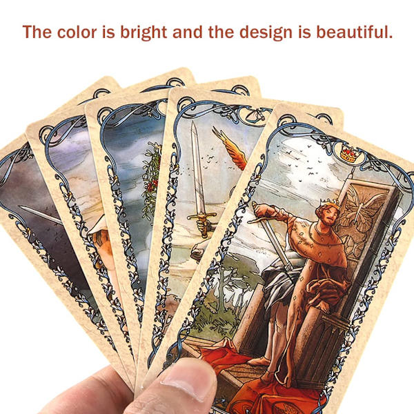 78 Retro Tarot-kort med farvede æsker