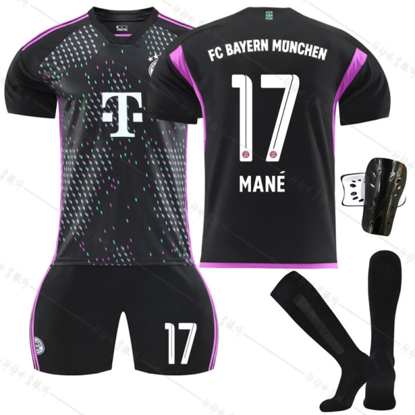 23-24 Bayern ude sort ny nr. 10 Sane 25 Muller 13 Choupo Moting fodbolduniform kort dragt trøje Size 6 with socks + protective gear #XL