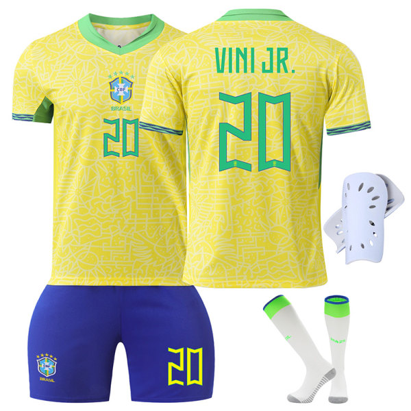 24-25 Brasilien tröja nr 10 Neymar 20 Vinicius 9 Charlesson vuxen barn kostym fotbollströja No. 9 without socks 26 yards