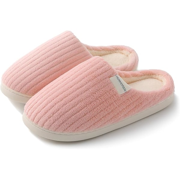 Tofflor för kvinnor, varma bekväma tofflor i memory foam med halkfri gummisula för inomhus- och utomhusbruk