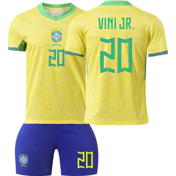 24-25 Brasilien tröja nr 10 Neymar 20 Vinicius 9 Charlesson vuxen barn kostym fotboll uniform No socks size 20 XL