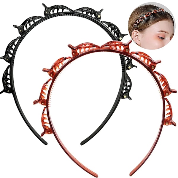 Headband Clips, 2pcs Twist Hair Clips, Barrettes, Hair Accessories, Hairstyles for Men and Women