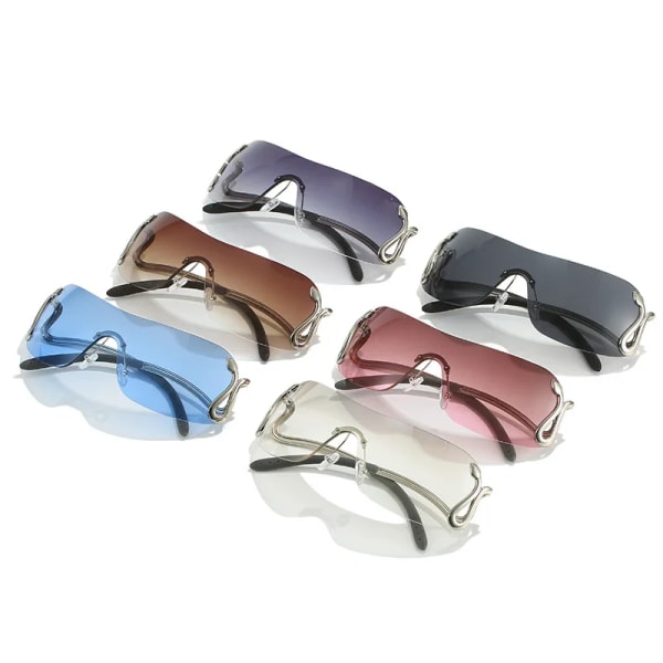 NWOGLSS 3559 ylellinen käärmekoriste Y2K naisten muodikkaat aurinkolasit 2024 C3 Silver / Brown Fashionable sunglasses