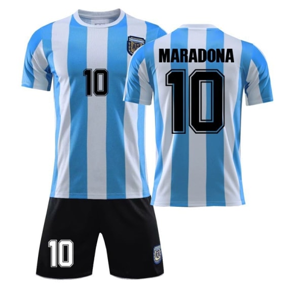 1986 Retro Argentina Hemma Nr 10 Maradona Jersey Set Fotbollströja med strumpor No. 10, 1986 #M