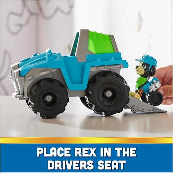 Auton hahmo Rex - Auto 15cm Paw Patrol keräilyhahmo - Paw Patrol lelu - Kierrätetty muovi lelu - Lasten auto - Lelua lapsille 3 vuotta ja sitä vanhemmille